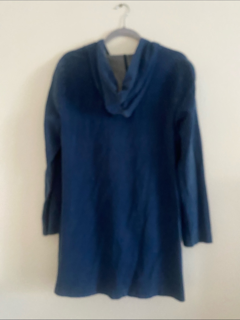 PUREJILL Navy Zip-Front Hooded Coat. Size L - Picture 5 of 9